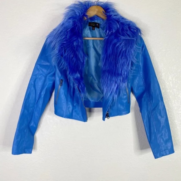 Dolls Kill Jackets & Coats Delias X Dolls Kill Blue Faux Leather